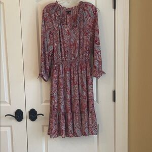 Talbots Paisley Print Red Dress